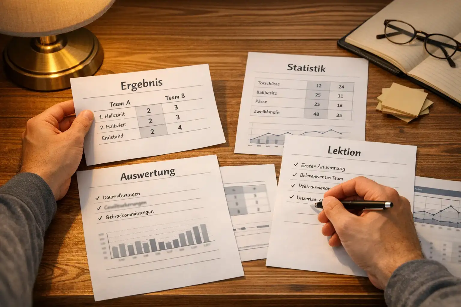 Auswertung von Spieltagsergebnissen mit Dokumenten und Notizen