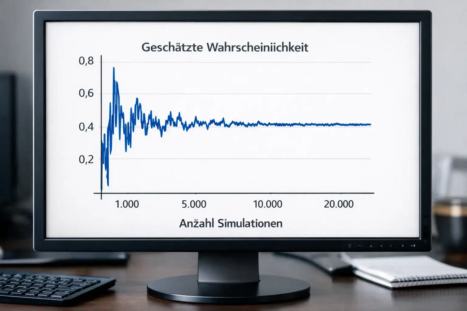 Diagramm zeigt Konvergenz von Simulationsergebnissen