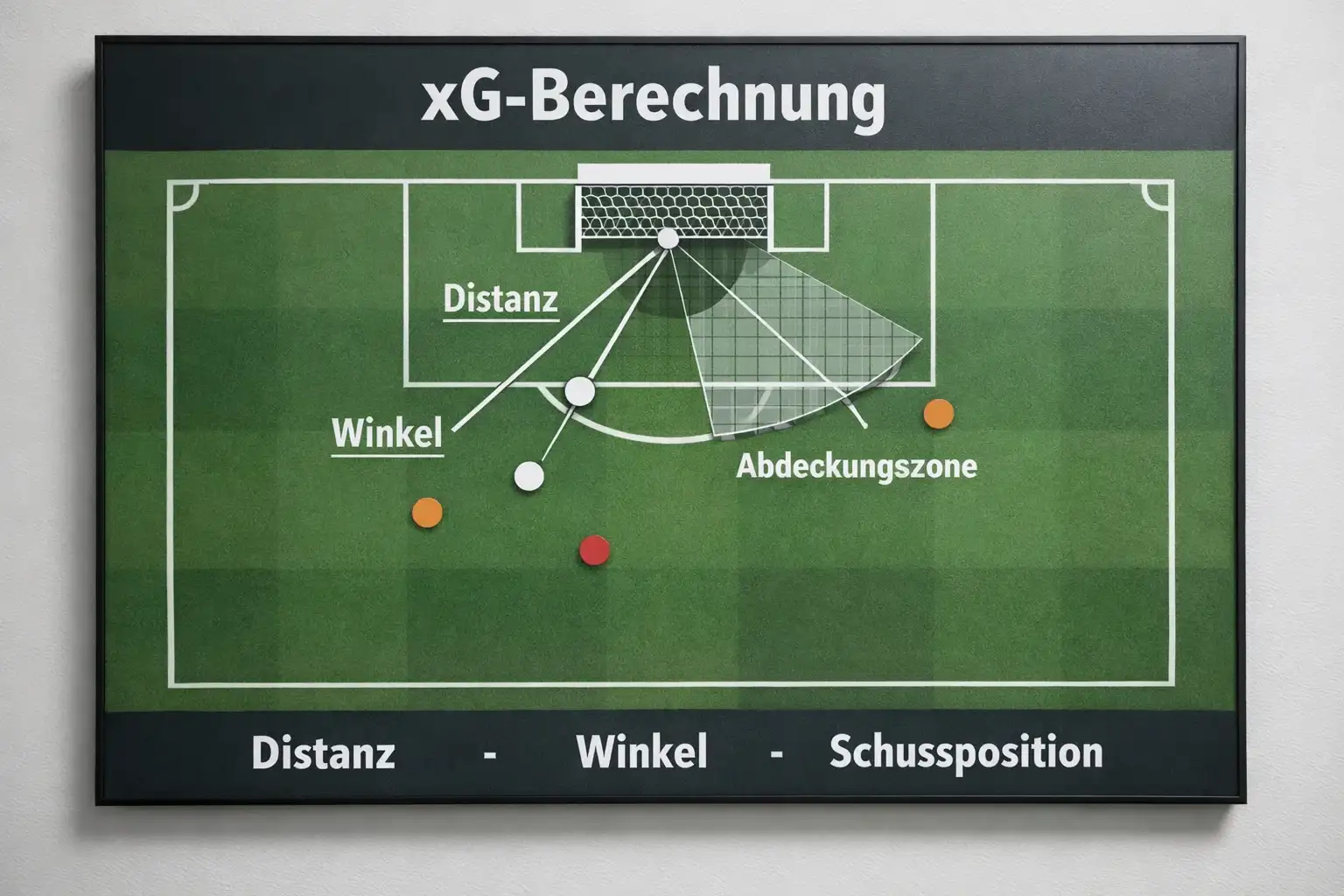 Grafische Darstellung einer Torchance mit Schussposition
