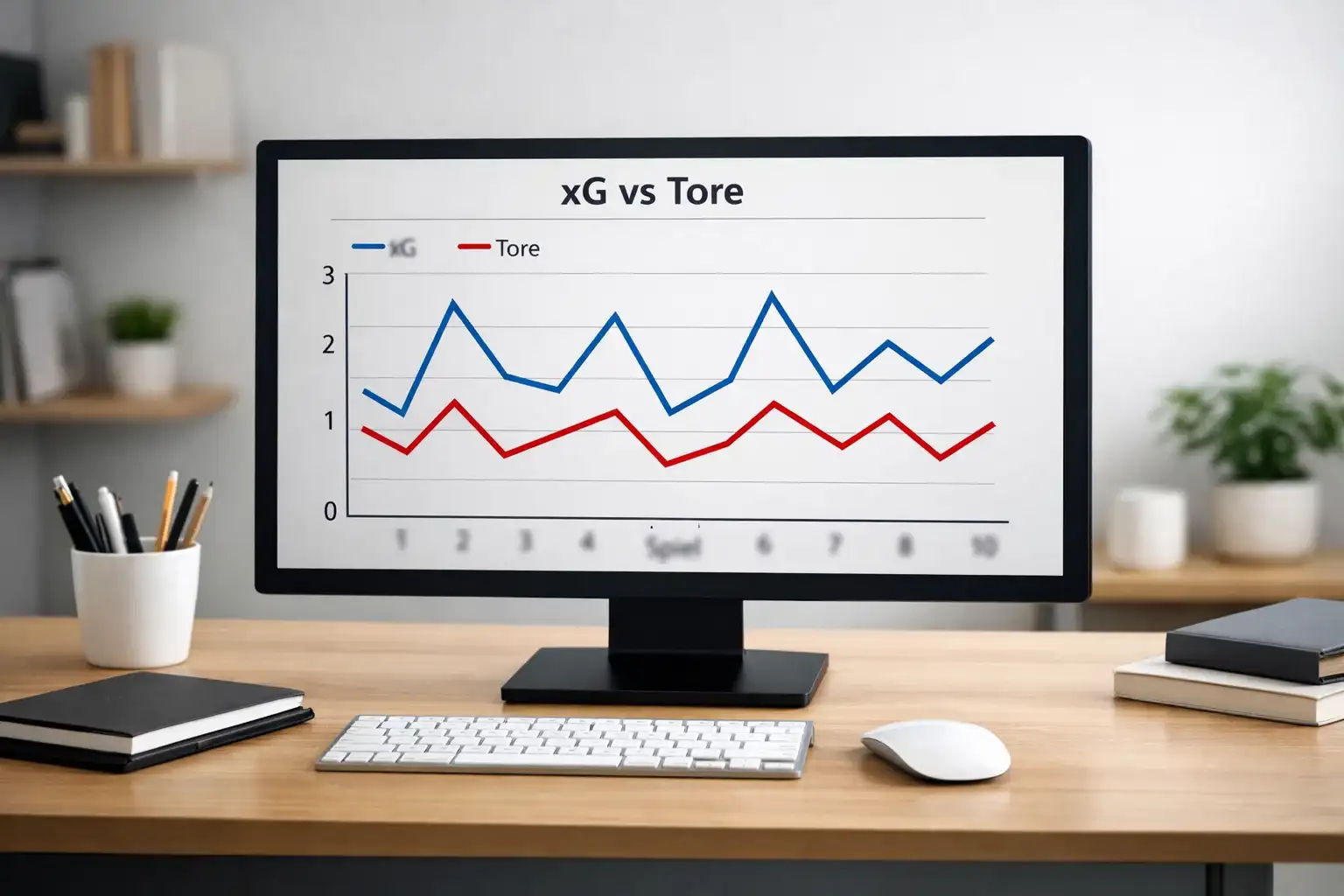 Diagramm zeigt Unterschied zwischen erwarteten und tatsächlichen Toren